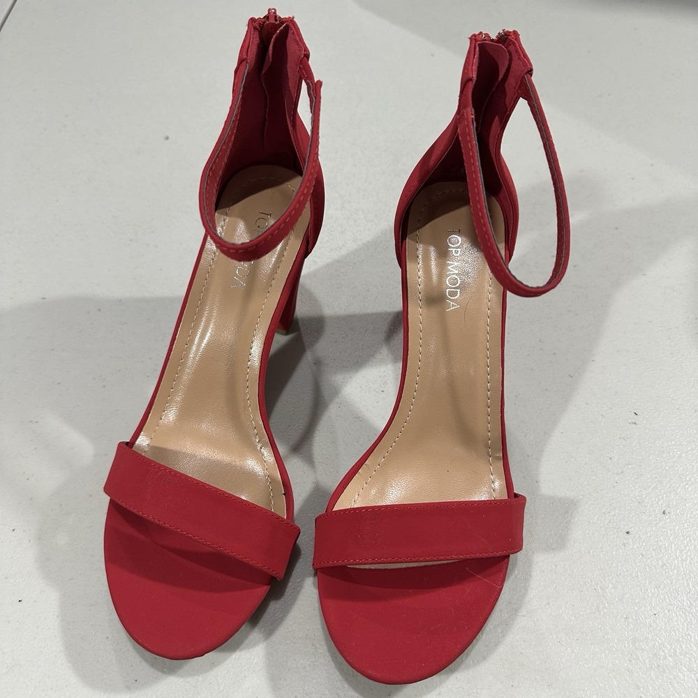 Top Moda Hannah Women Shoes Block Heeled Suede Flirty Trendy Dress 8.5